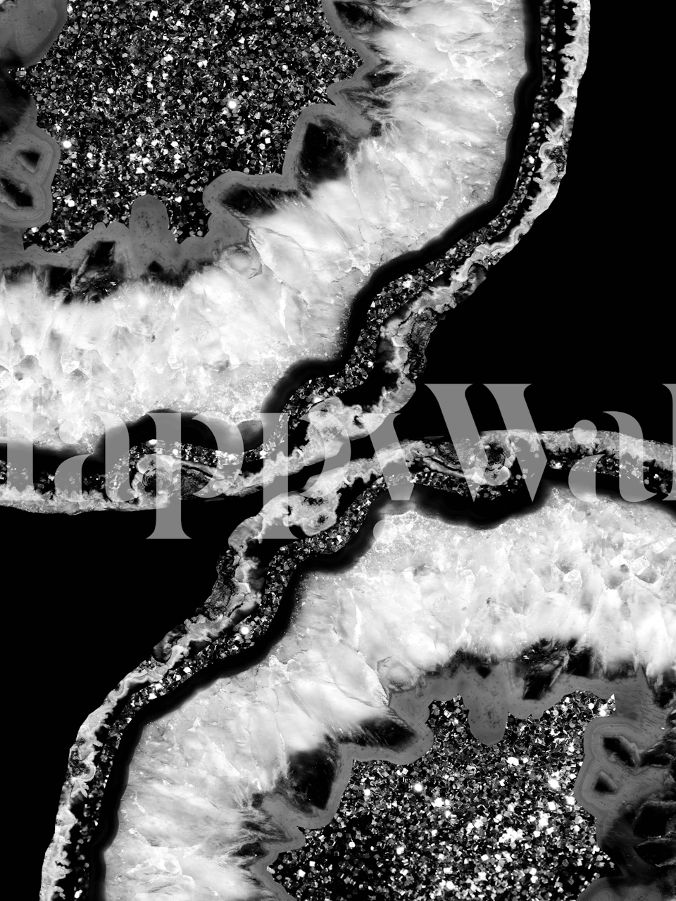 Yin Yang Agate Glitter Glam 4a behang in een kamer