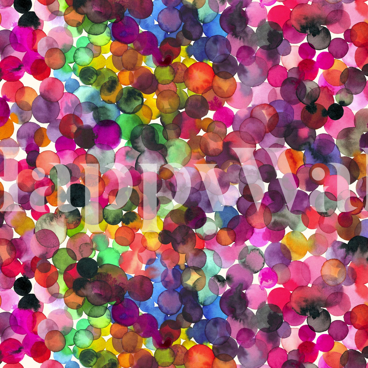 Overlapped Watercolor Dots tapet i rummet