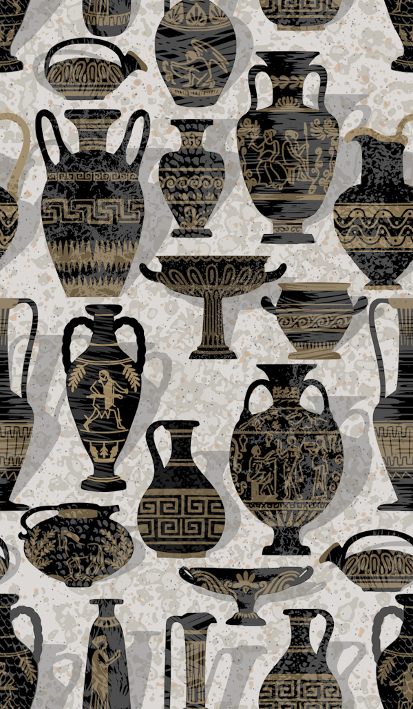 Antique pottery warm black