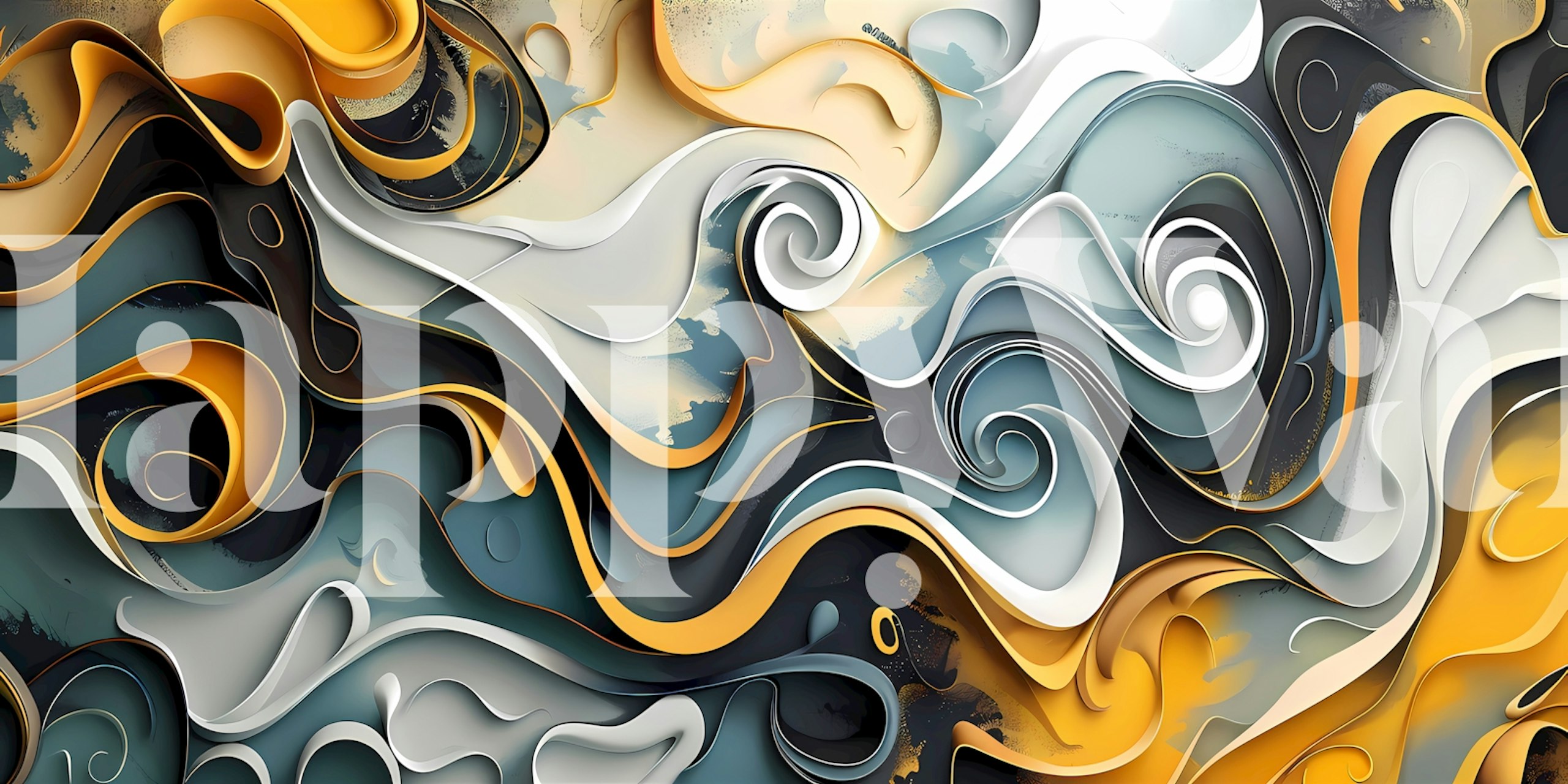 Sinuous Shapes 13 papier peint dans un cadre intérieur