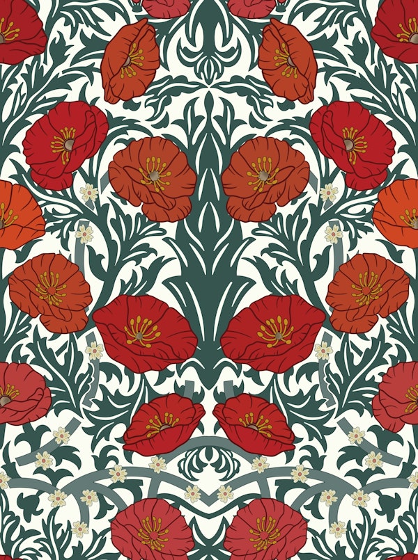 Magical Poppies in Retro Style 2