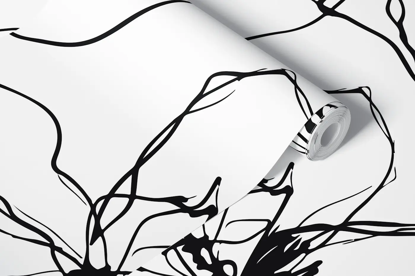 Loose Flower Study Black And White wallpaper roll