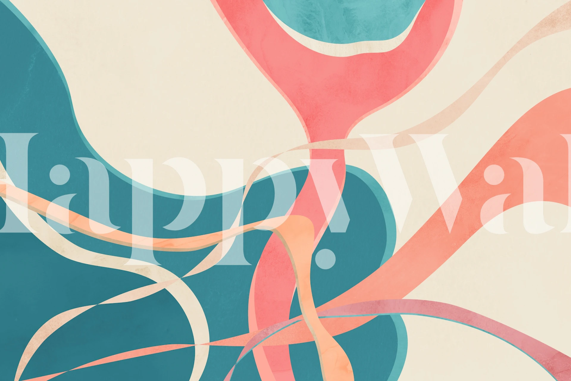 Flowing Lines 4 tapetti esillä huoneessa