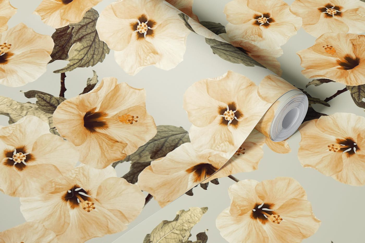 Golden Flowers Theme wallpaper roll