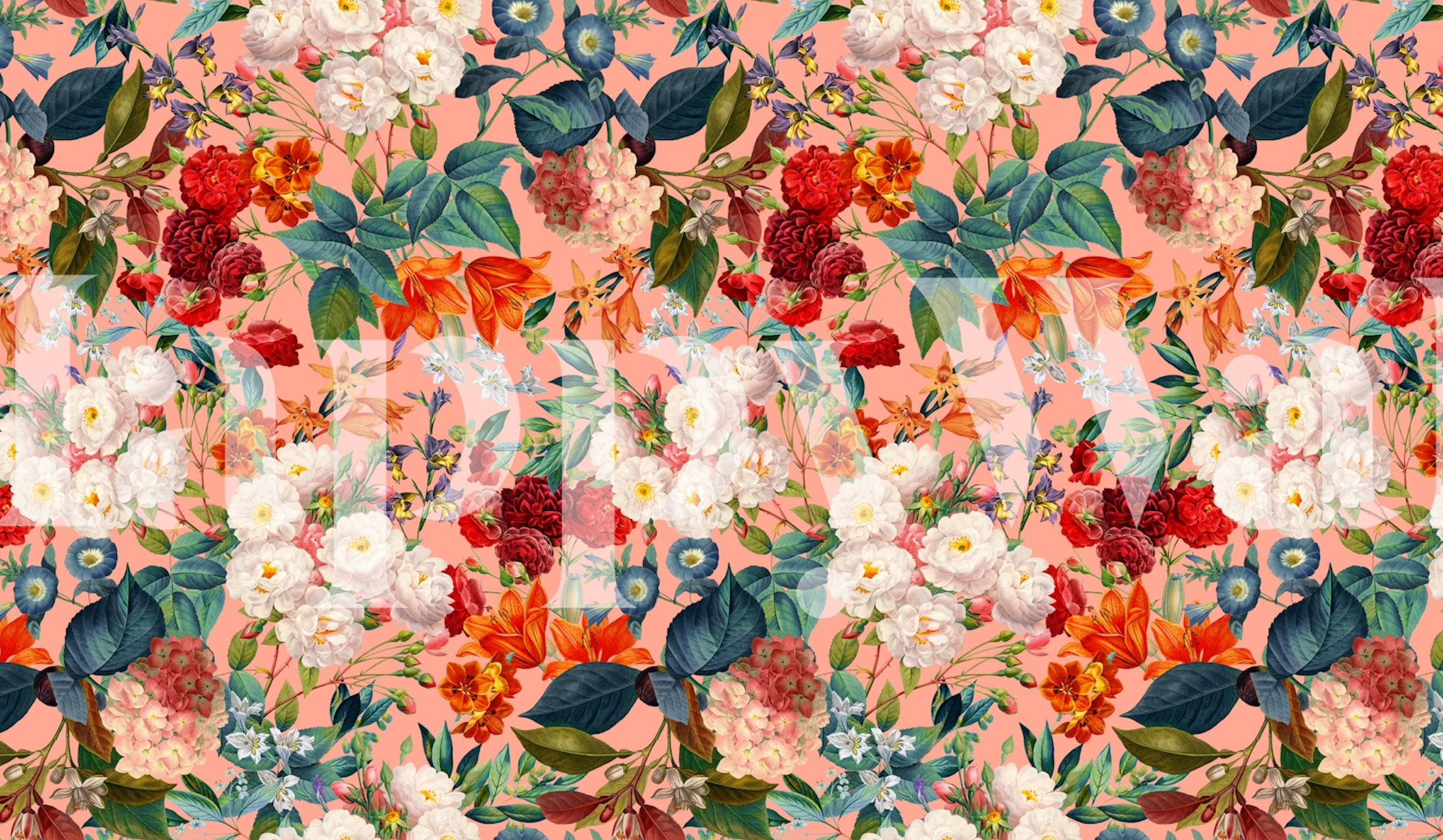 Floral design tapety v místnosti