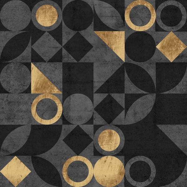 Mid-Century Concrete Golden Collage