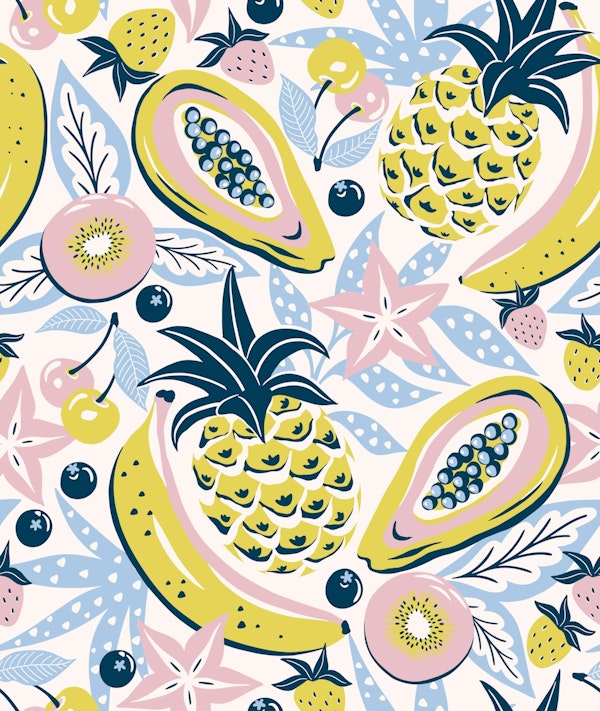 Tropical fruit - yellow and pink