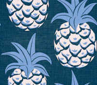 Tropical pineapples - blue carta da parati