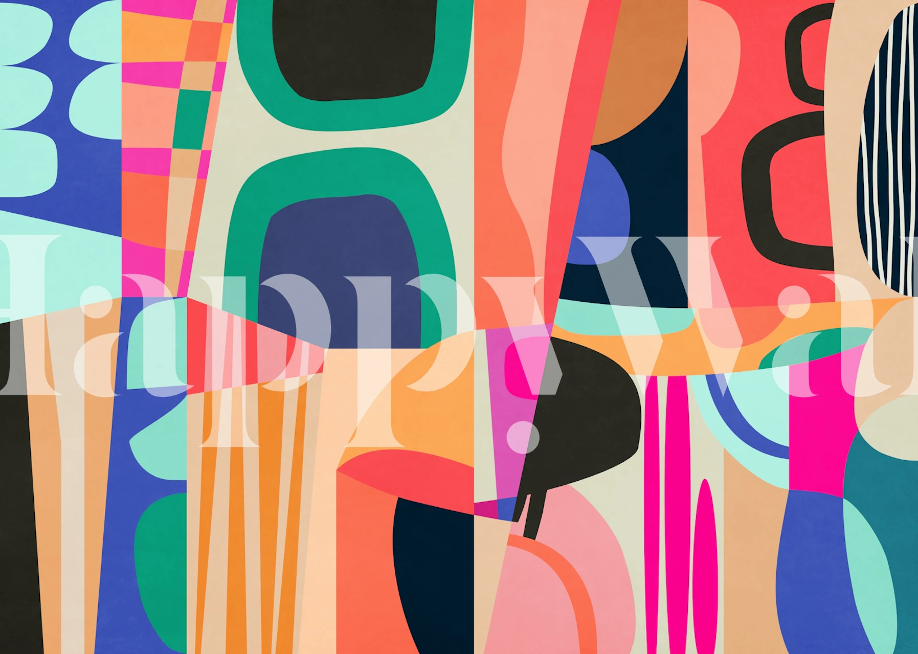 Bunte geometrische Muster in kräftigen Farben, abstrakte Tapete