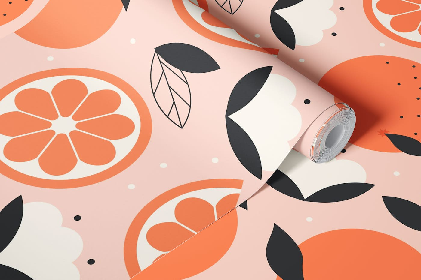 Oranges Seamless Pattern wallpaper roll