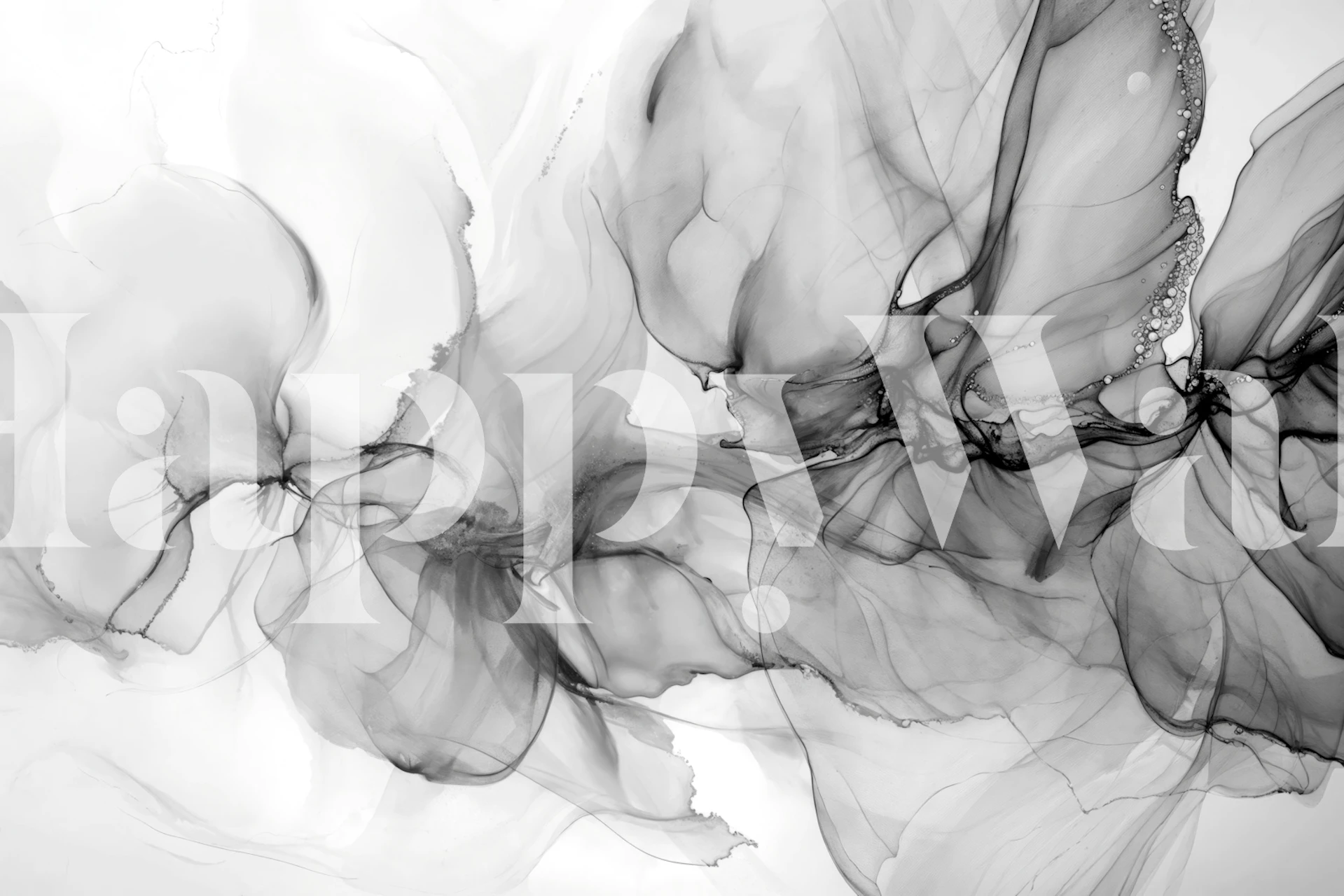 Fotomural de pared Tinta gris abstracta en cámara lenta flotando en el agua