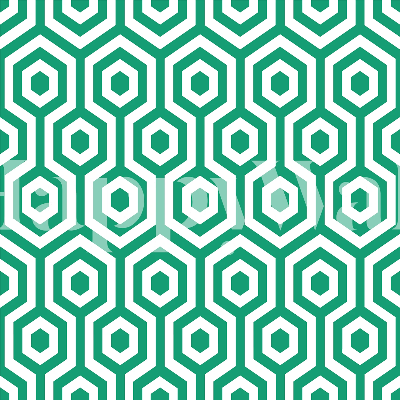 Grass green hexagon pattern Tapete in einem Raum
