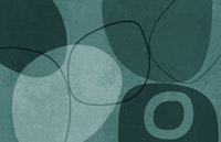 Mid Century Shapes And Outline Green tapete