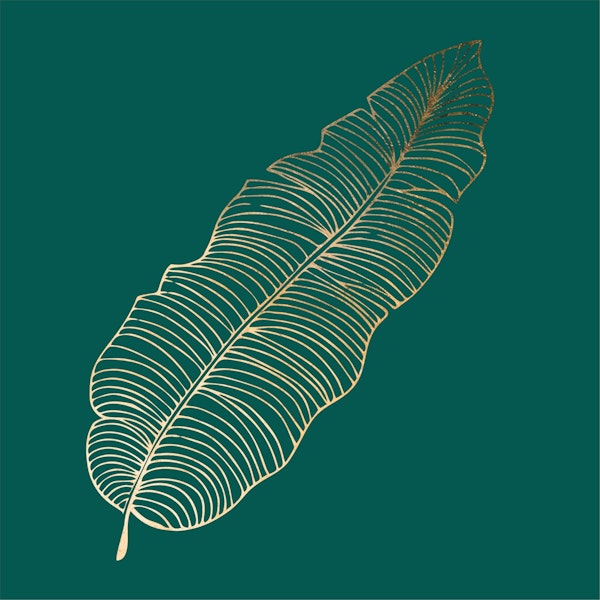 Jungle green jumbo palm leaf