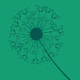 Dandelion pattern design in green