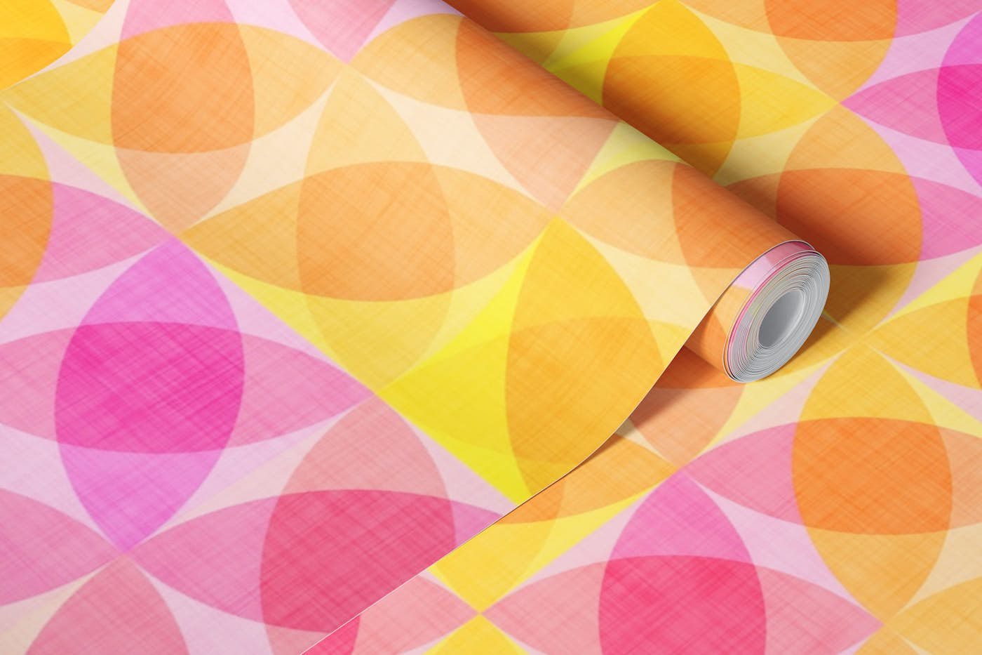 Party Geometric Shapes Pink Orange Yellow 1 wallpaper roll