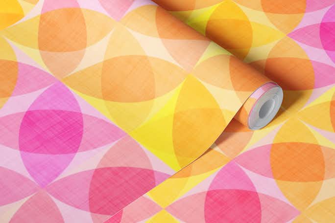 Party Geometric Shapes Pink Orange Yellow 1wallpaper roll