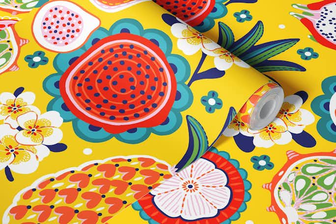Tropical Fruits - Summer Days / Largewallpaper roll