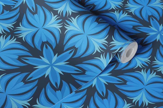 Blue kaleidoscopewallpaper roll