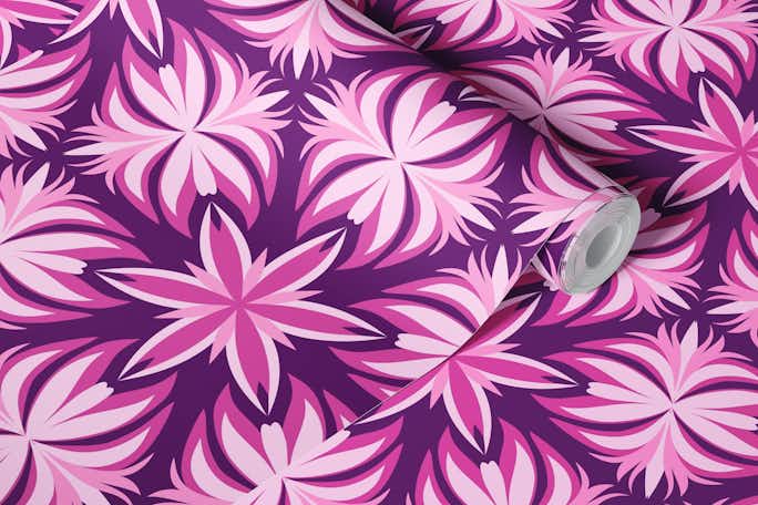 Magenta and pink kaleidoscopewallpaper roll