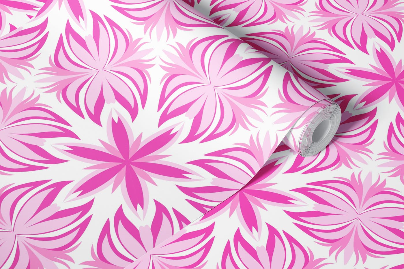 Magenta and pink kaleidoscope 2 wallpaper roll