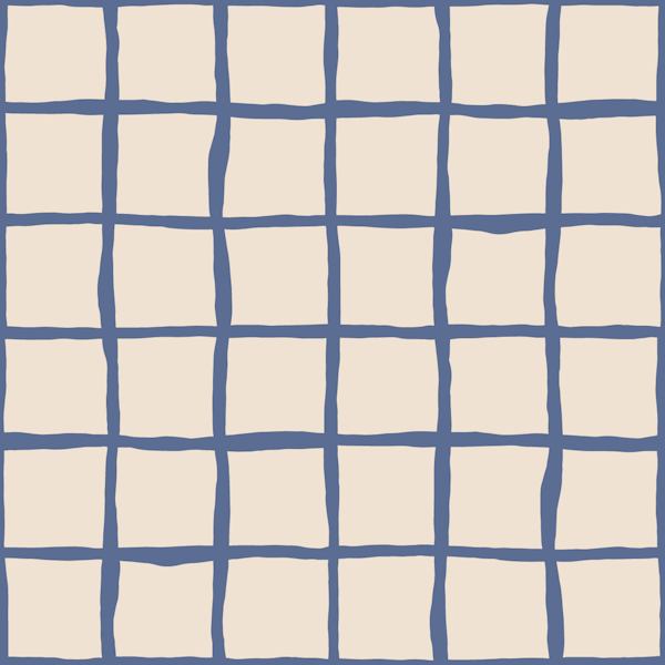 Checkers Grid Ocean Nautical Coastal Ivory