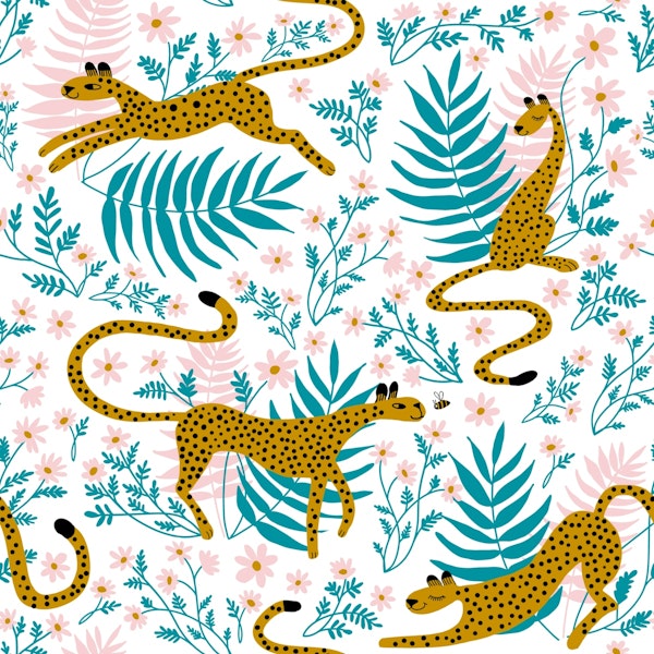 Cheetahs and flowers for kids