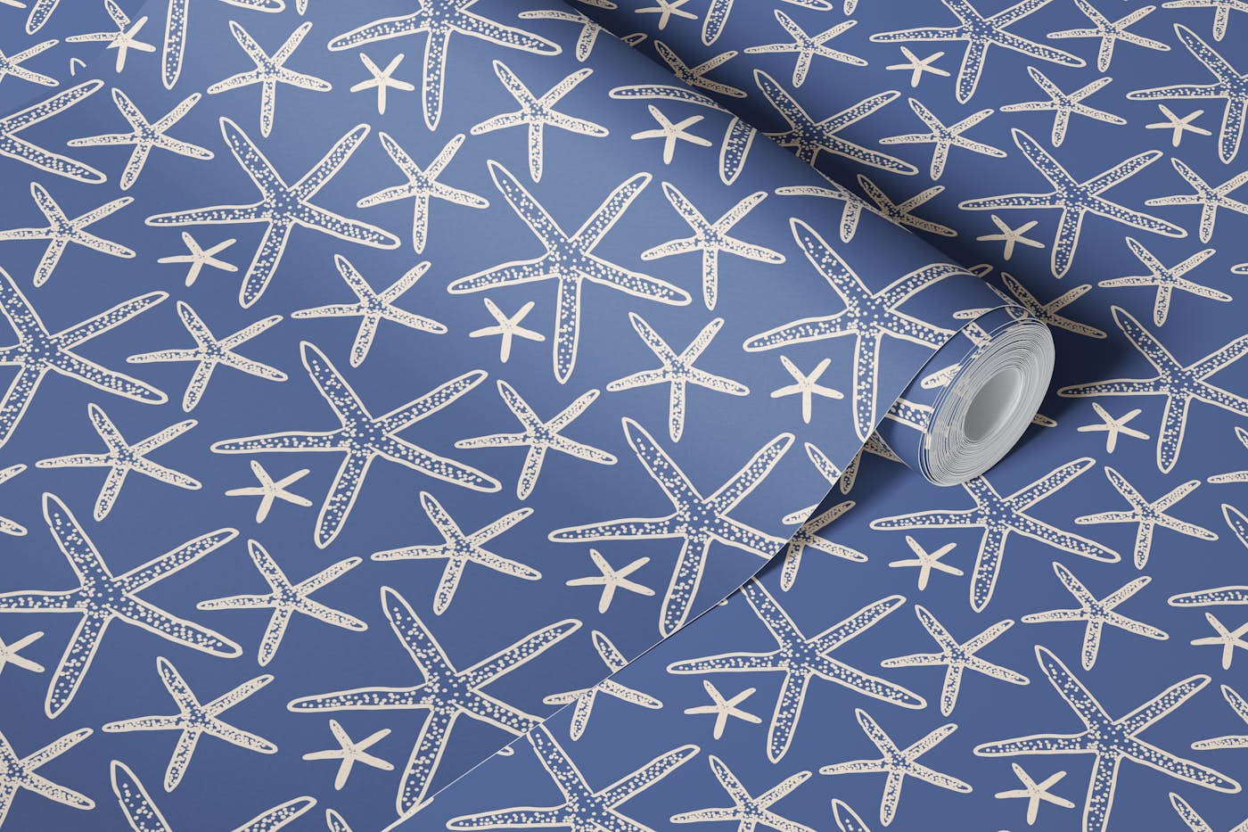 Starfish Ocean Nautical Coastal Serenity Blue wallpaper roll