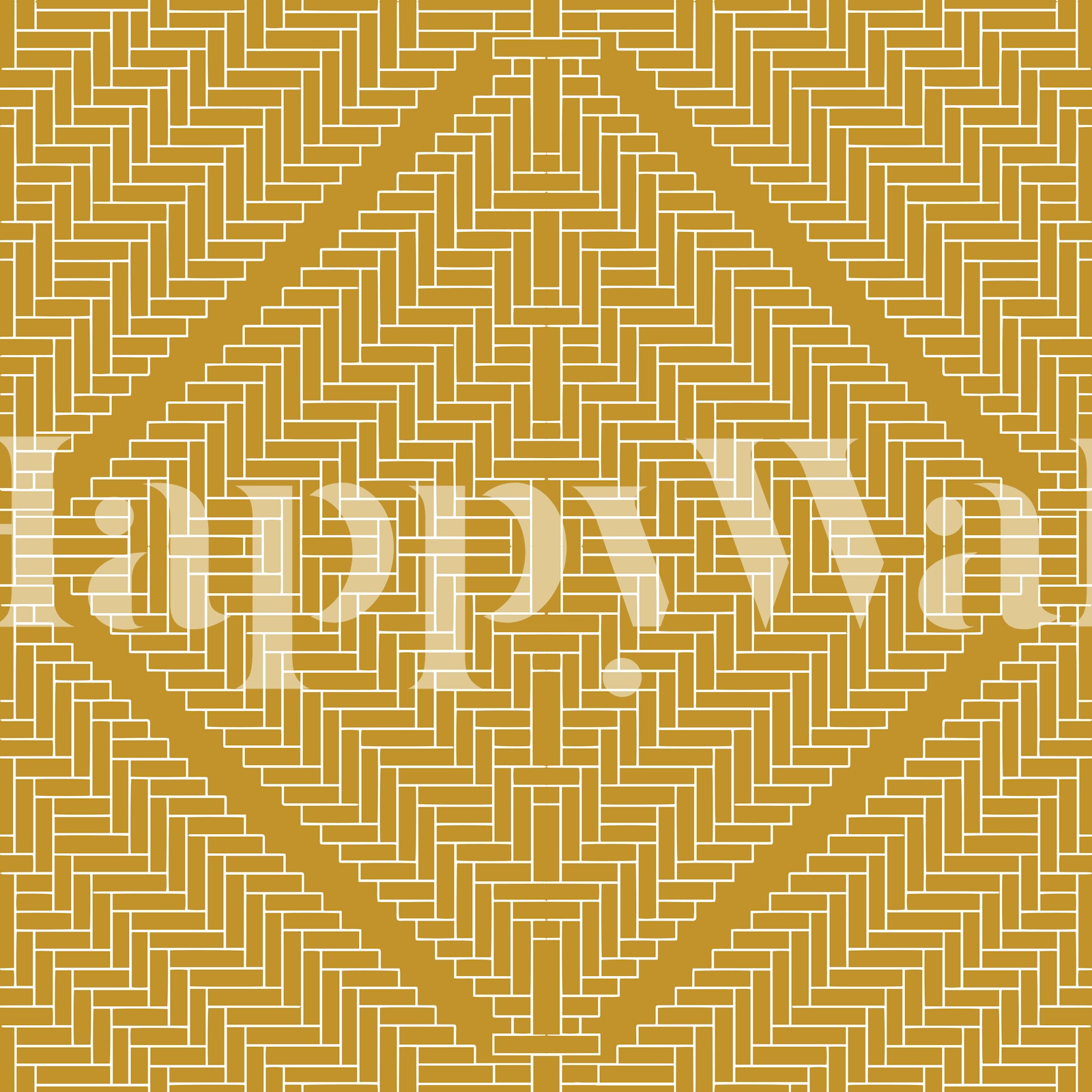 Gold Geometric Wallpaper with Rattan Patterns