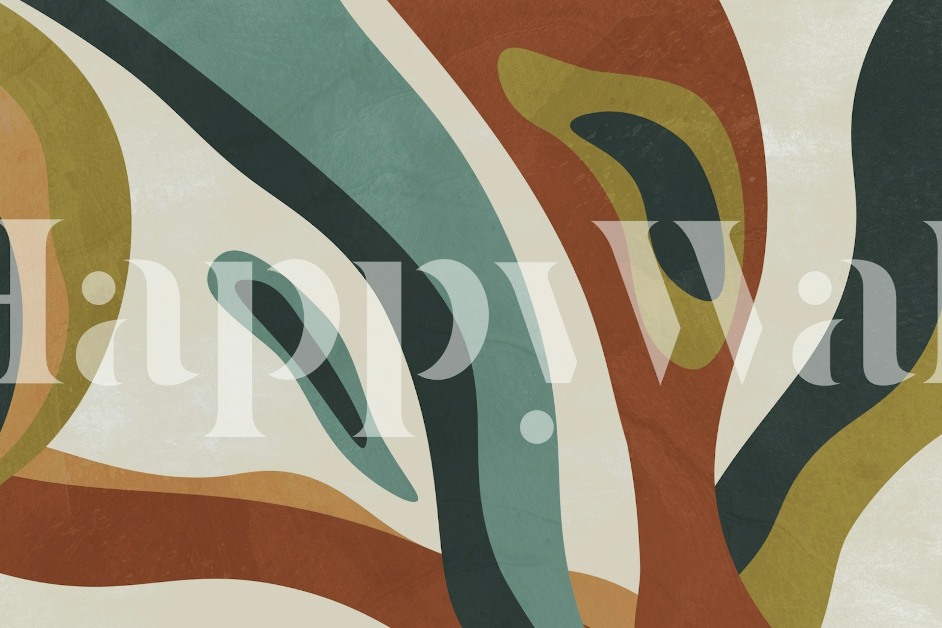 Abstraktní tapeta s Modern Flowing Lines 1 v zemitých tónech