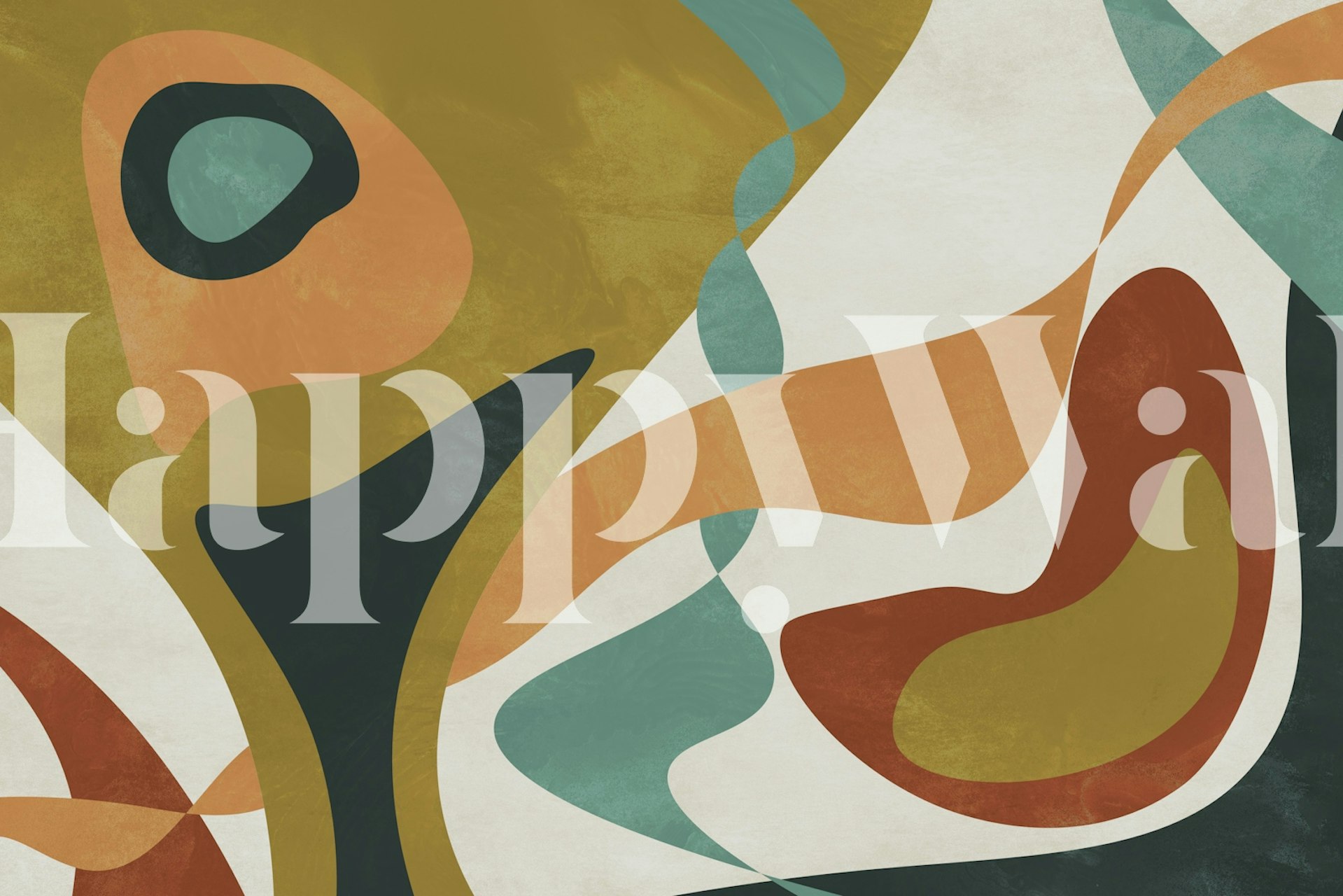 Abstract flowing shapes in earthy colors wallpaper