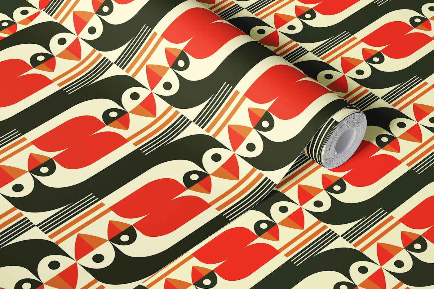 Puffins wallpaper roll