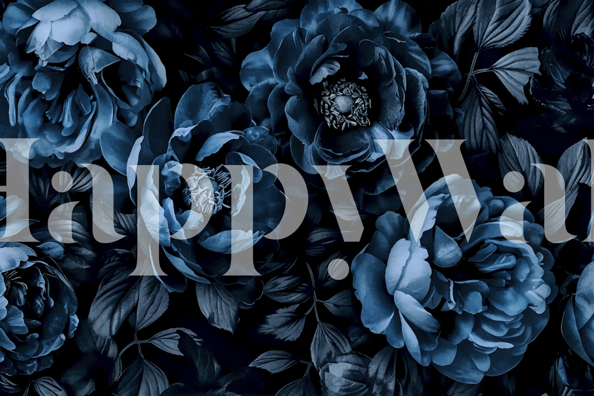 Midnight Garden Baroque Blooms wallpaper in a room