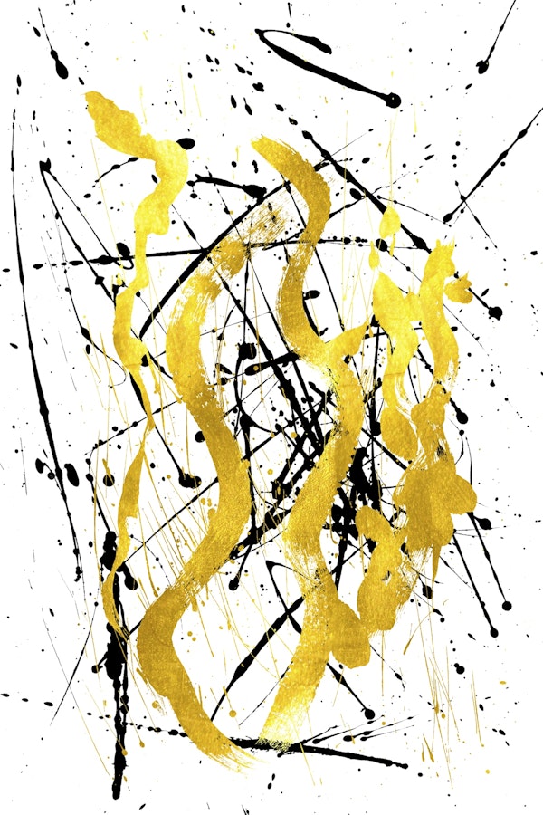 Black and Gold Abstract Strokes 1