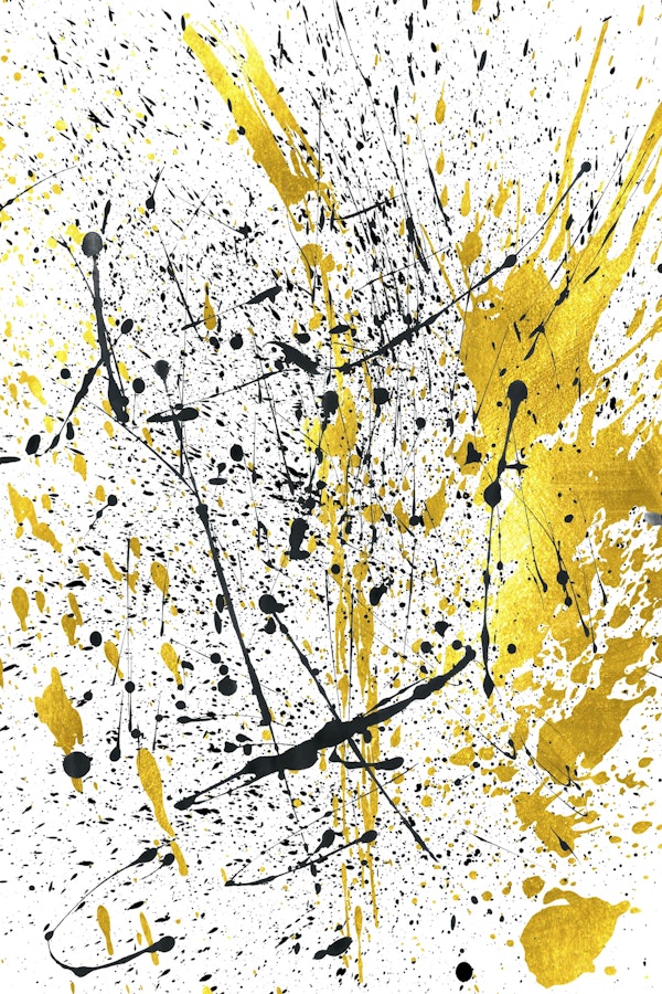 Black and Gold Abstract Strokes 2