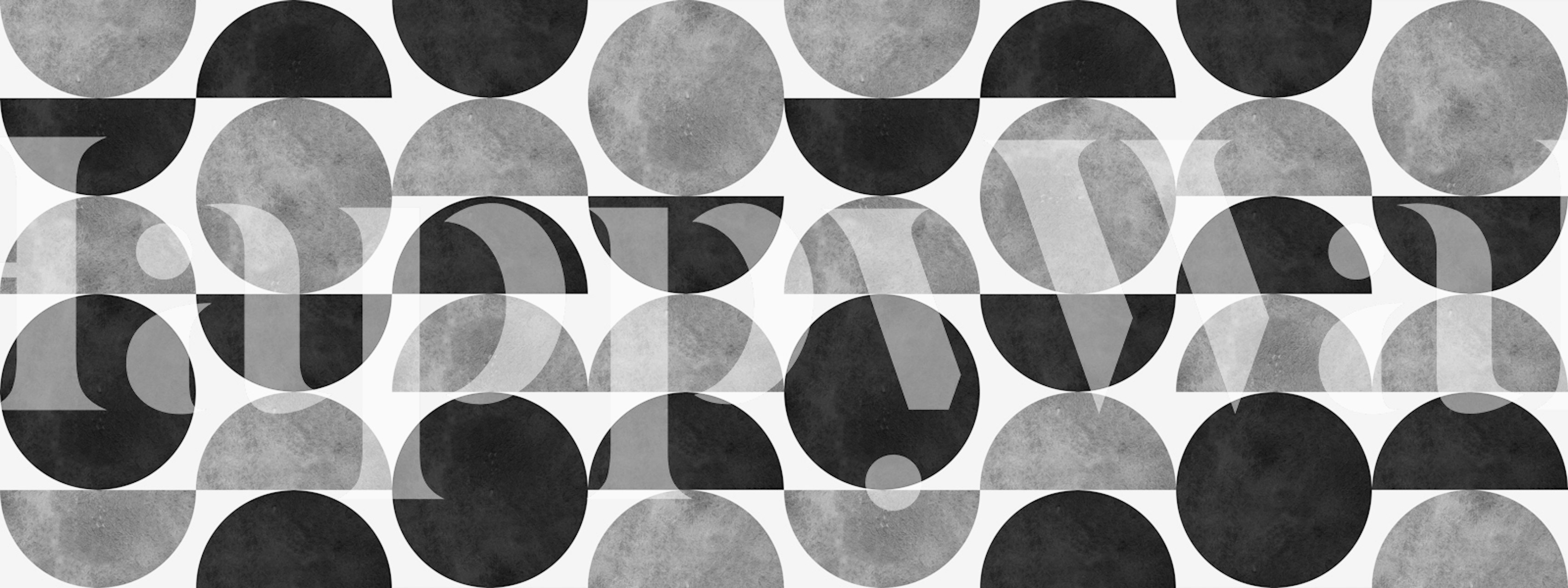 Circle art wallpaper displayed in a room