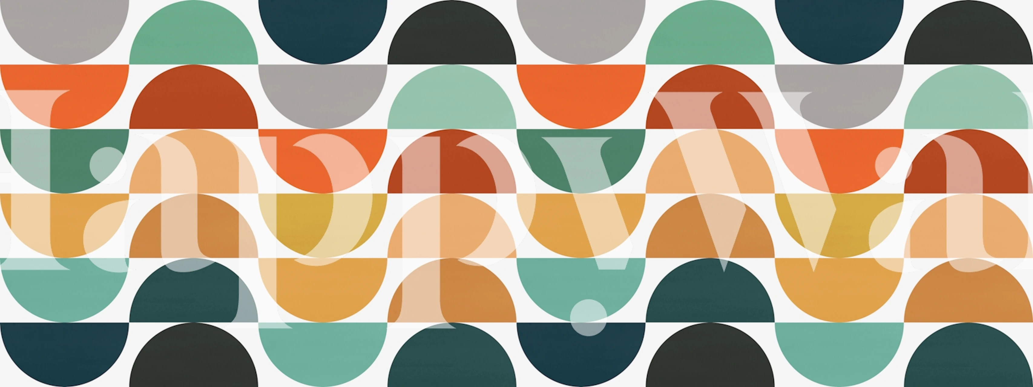 Colorful Circle art 4 wallpaper in a room