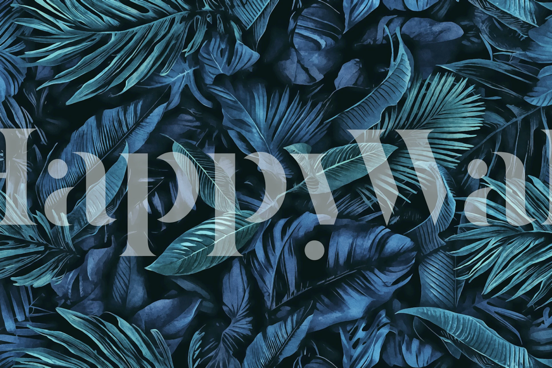 Blå Midnight Jungle Tropical Escape tapet