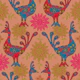 PEACOCK GARDEN Boho Exotic Birds Red Blue