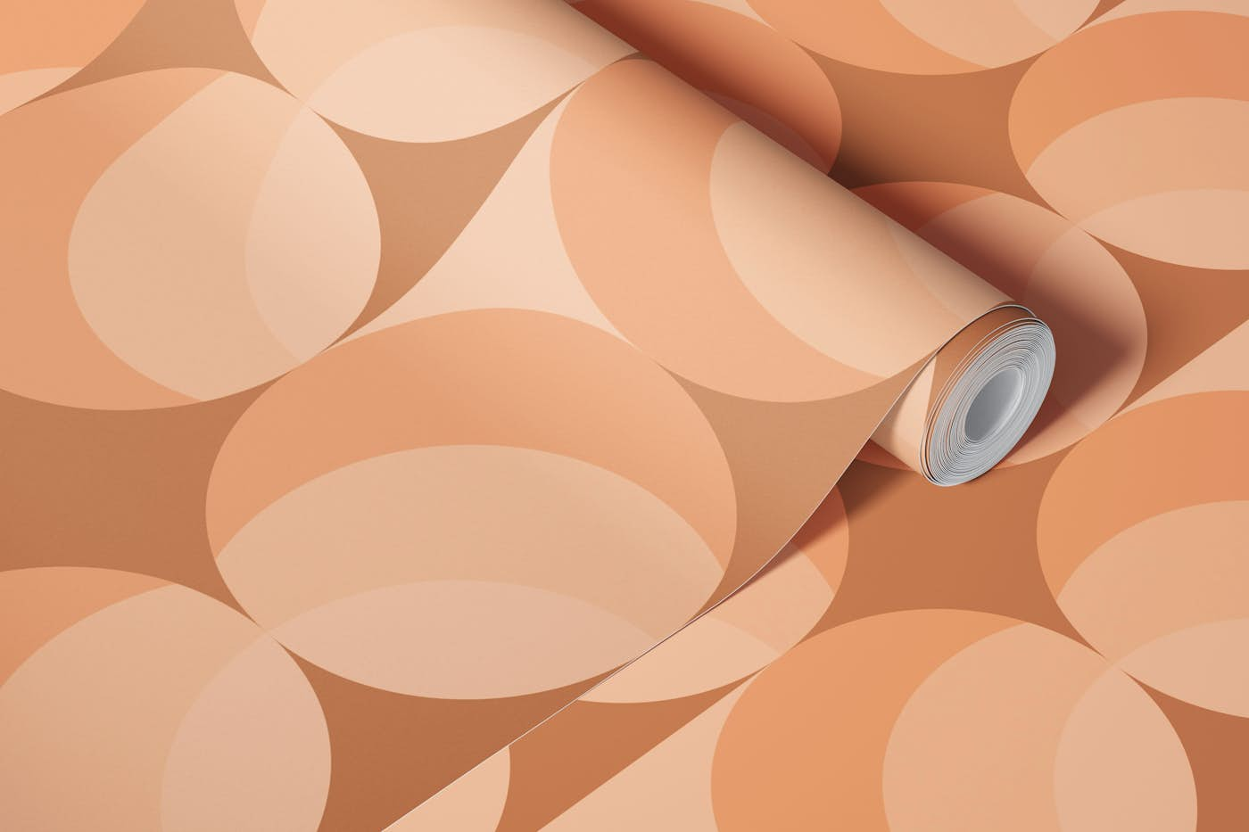 Retro Mid Century Peach wallpaper roll