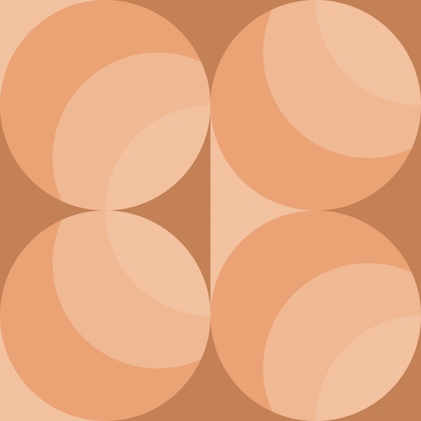 Retro Mid Century Peach