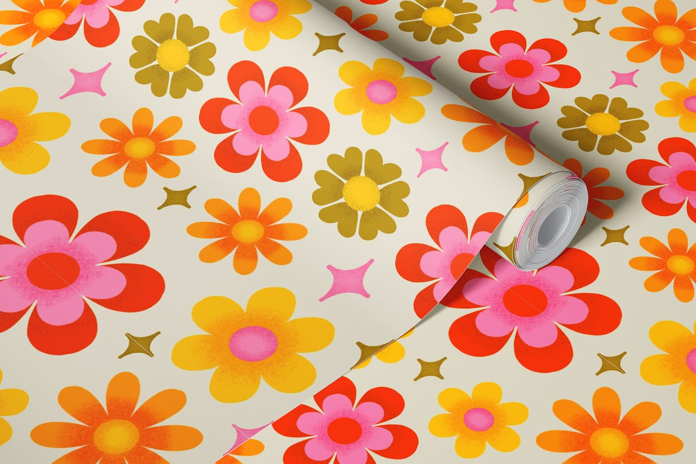 Retro Floral Pattern 3 wallpaper roll