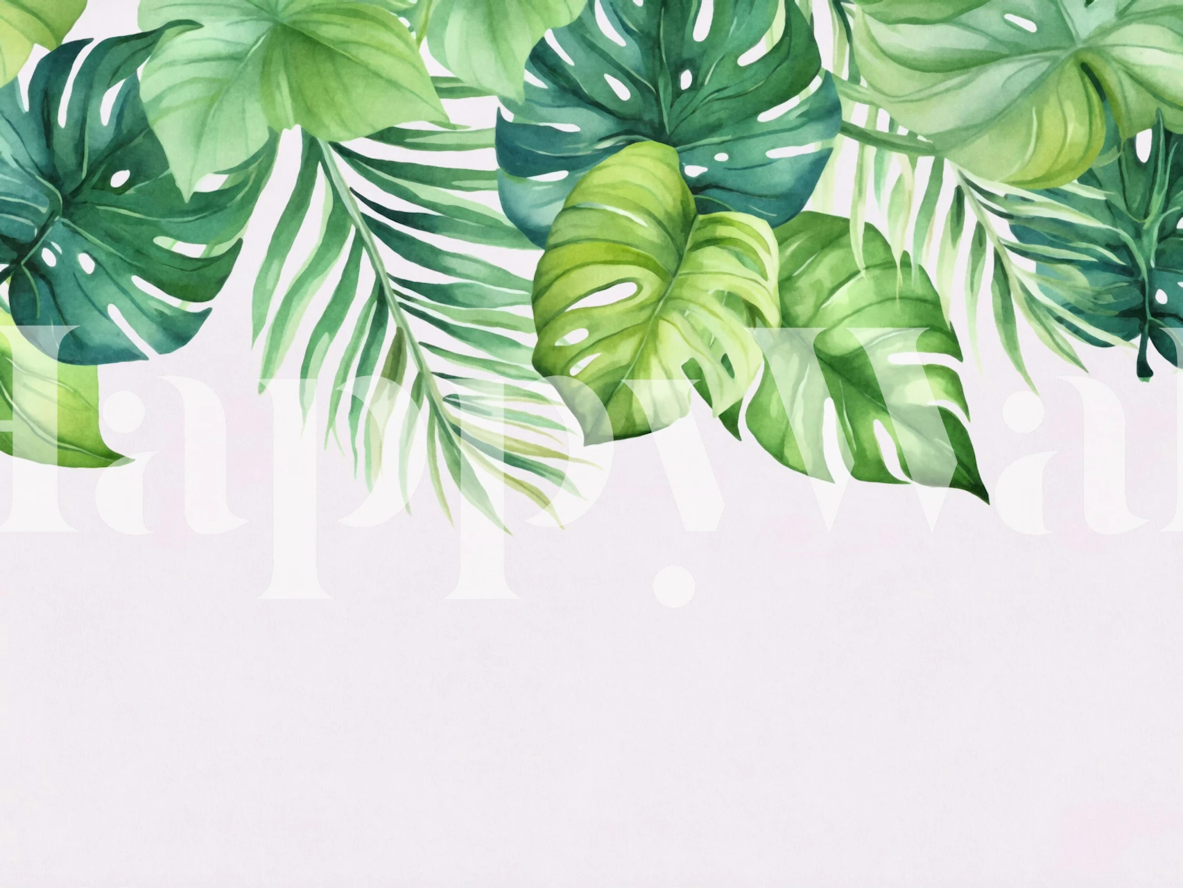 Lush Green tropische wallpaper in een kamer