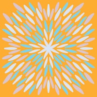 Petal Burst - orange and blue carta da parati