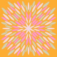 Petal Burst - orange and pink carta da parati