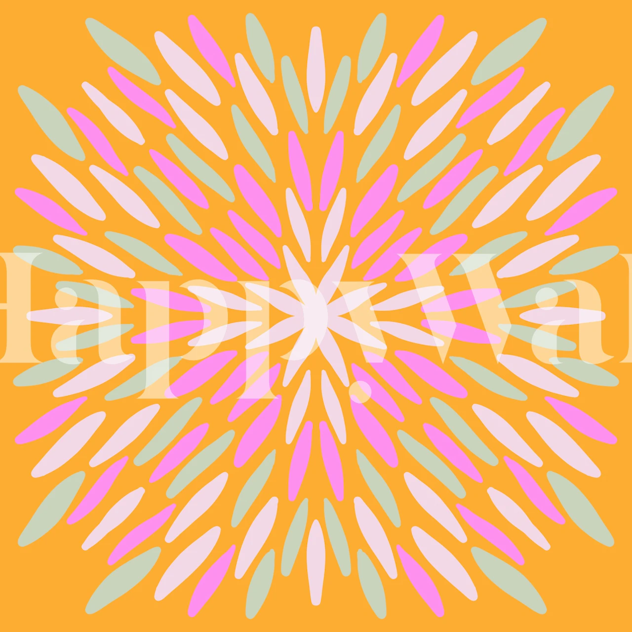 Petal Burst - tapeta s oranžovým a růžovým květinovým vzorem