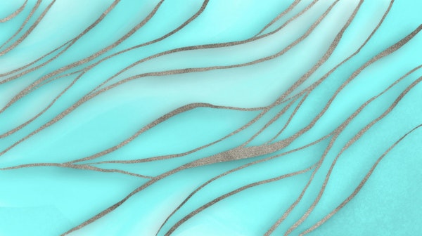 Soft Watercolor Waves Silver Teal