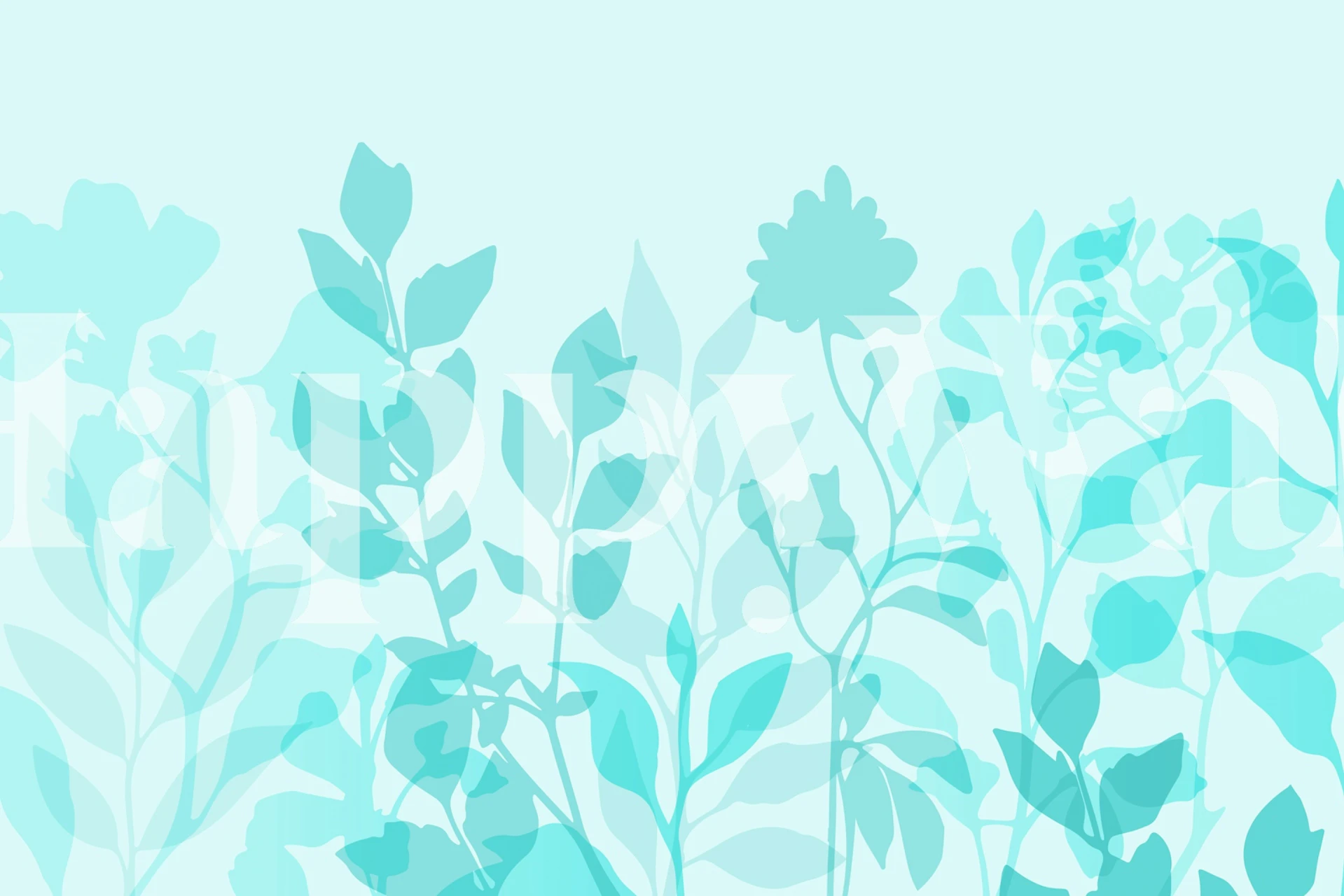 Layered leaves wallpaper design in a room