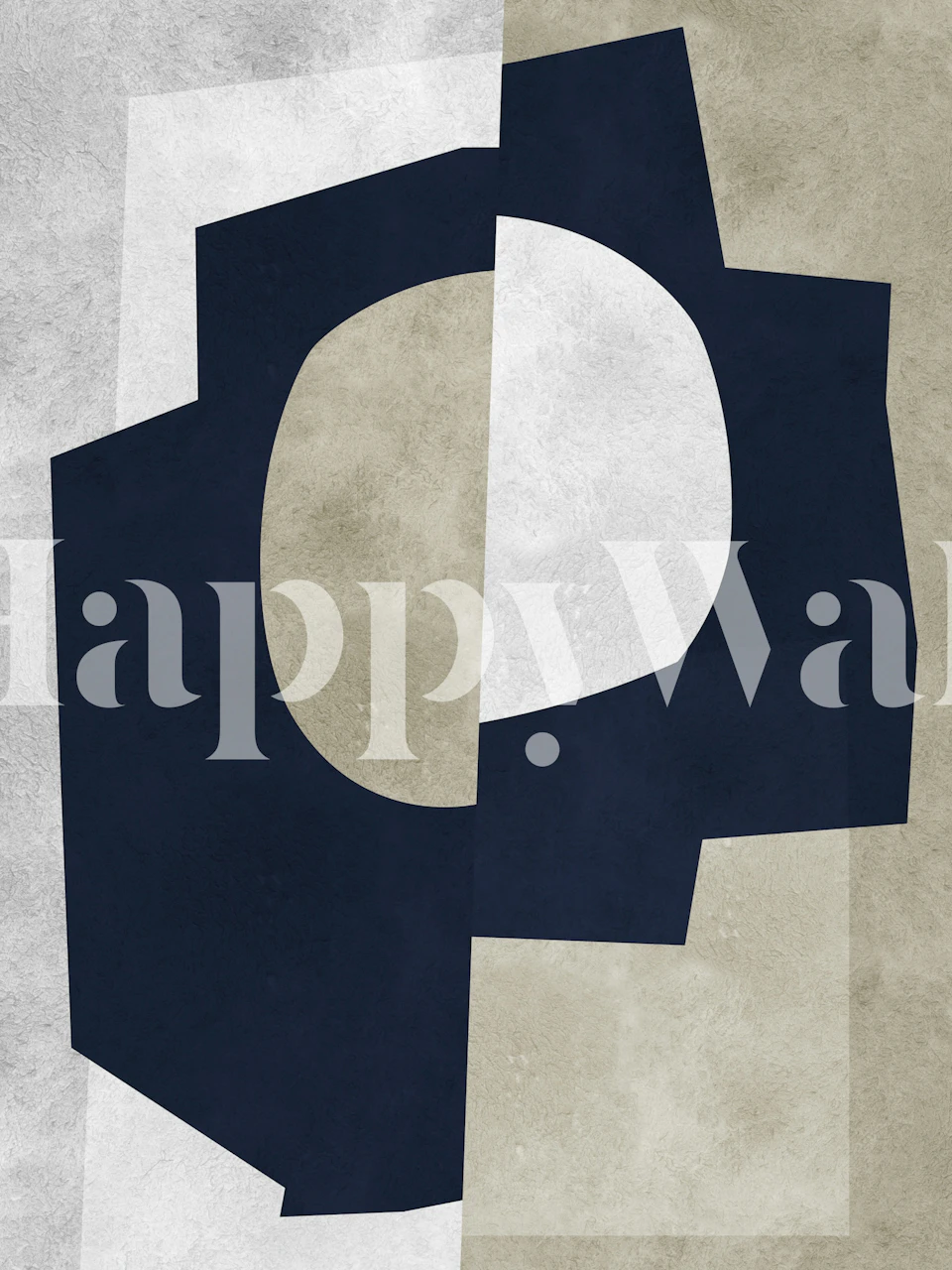 Geometric modern art behang in een kamer