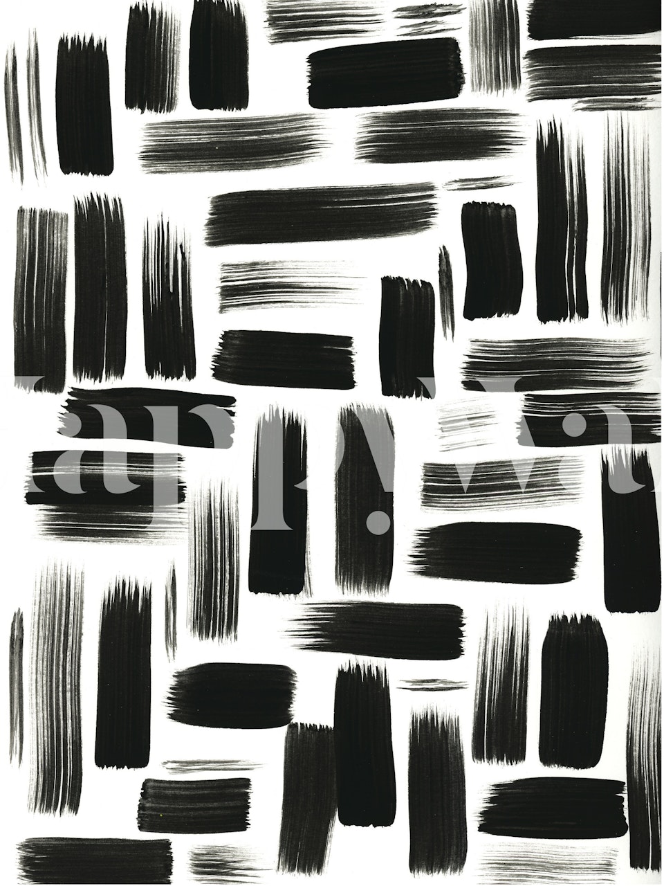 Black and white brush stroke pattern wallpaper